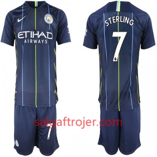 Manchester City Fodboldtrøjer Sterling 7 Børn Udebanesæt 2018/19 Kort ærmer Manchester City Fodboldtrøjer Sterling 7 Børn Udebanesæt 2018/19 Kort ærmer